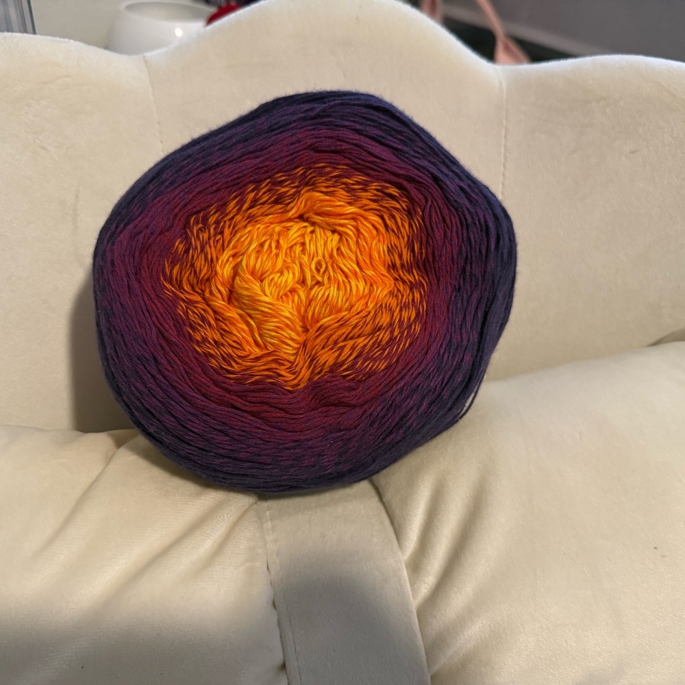 Vibrant Orange and Purple gradient yarn